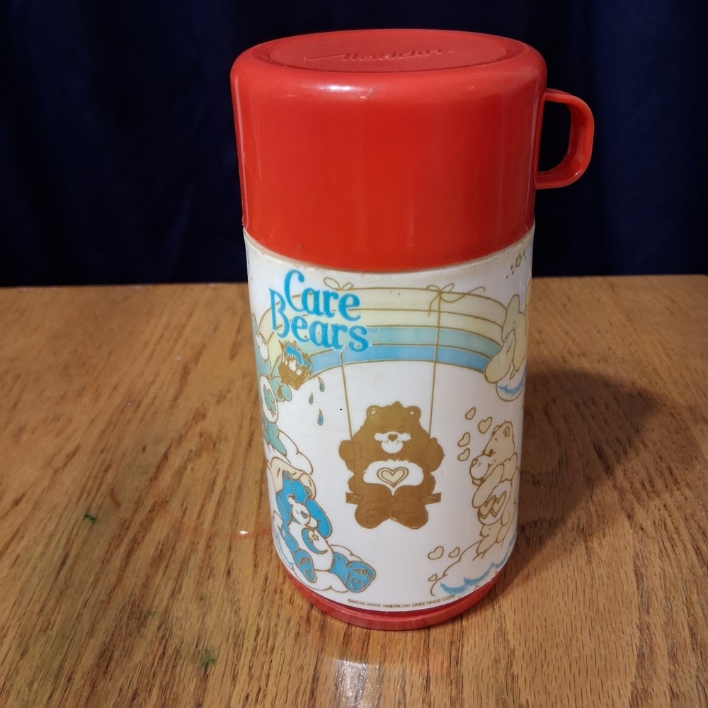 Aladdin Care Bears Thermos Red Cup Complete, Vintage 1985